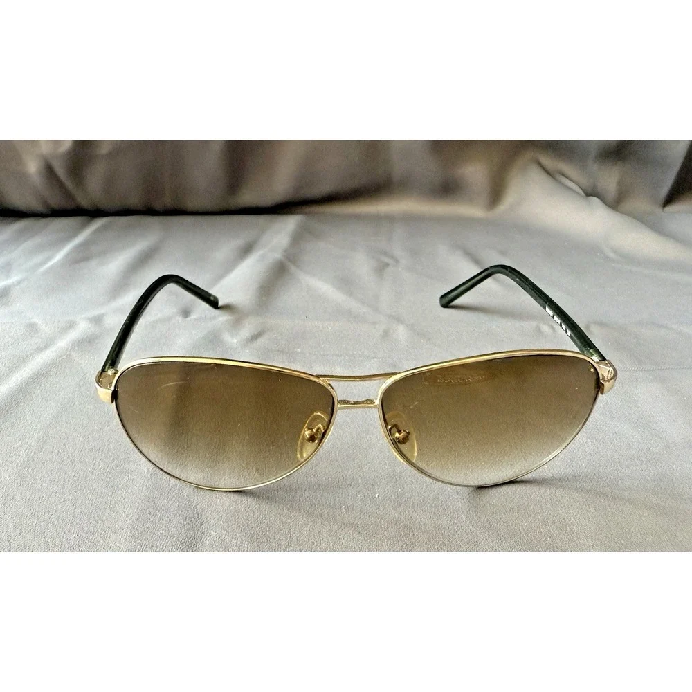 FENDI FS 5194 Aviator Sunglasses Light Gold Green Designer Metal Double‎ Bridge